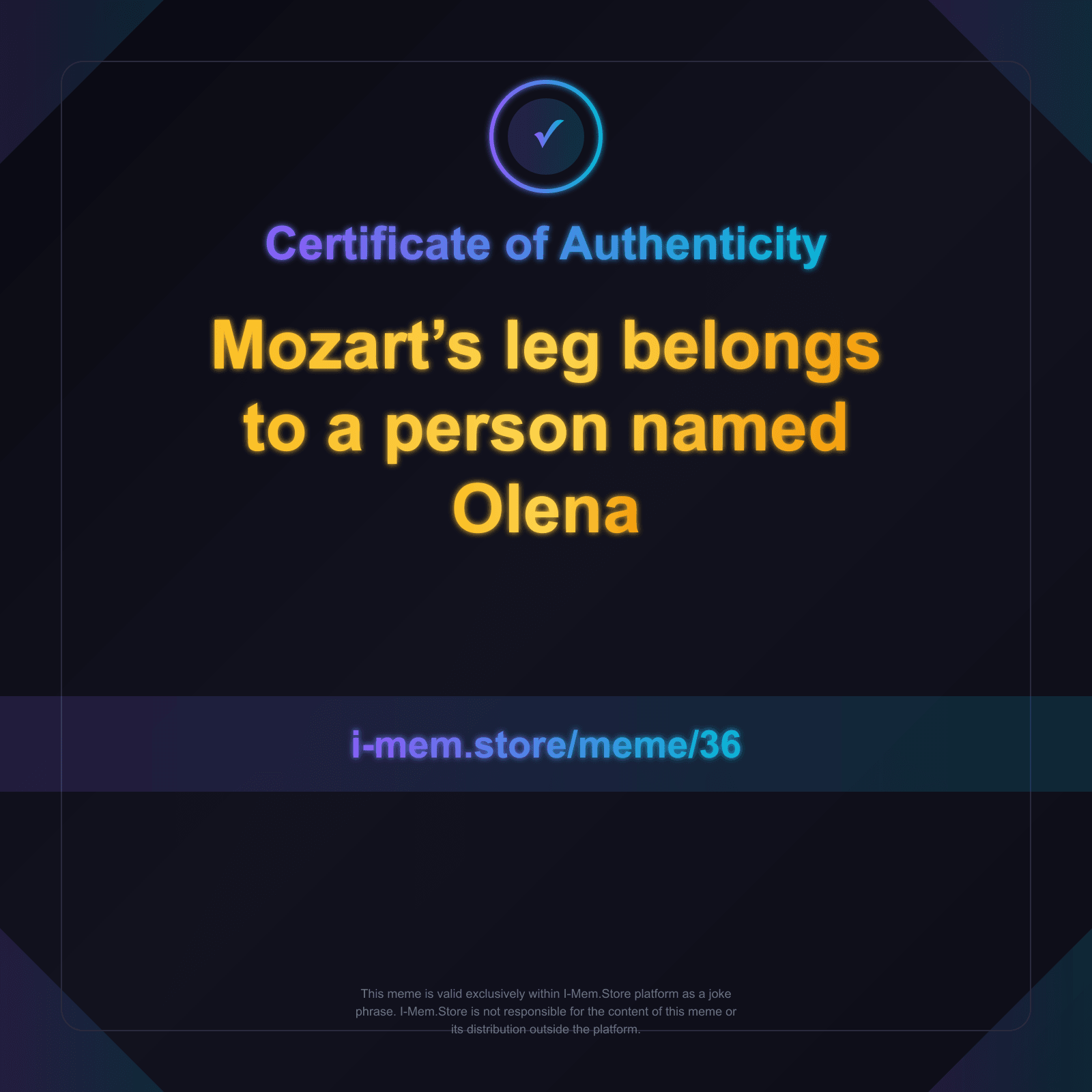 Certificate of Authenticity