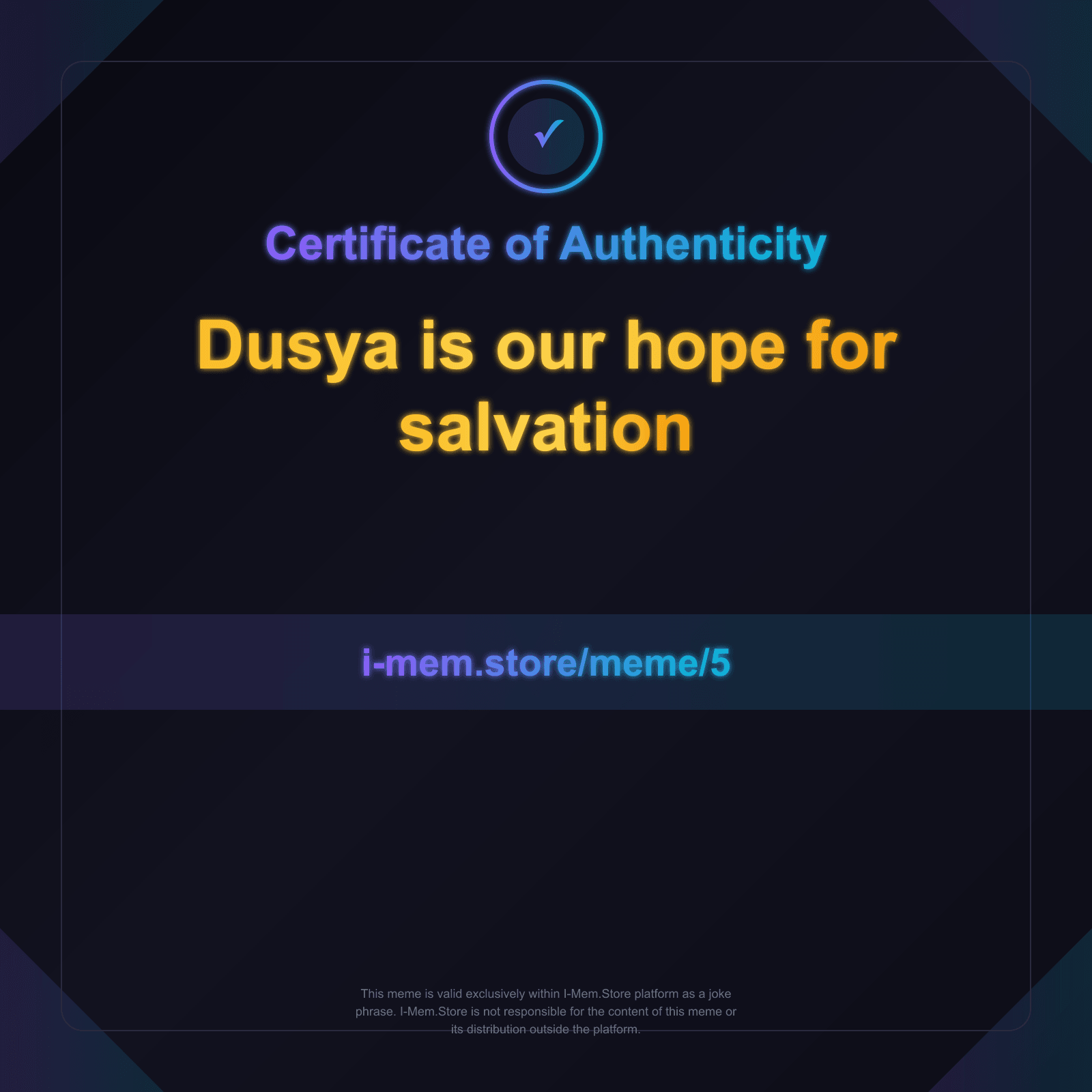 Certificate of Authenticity