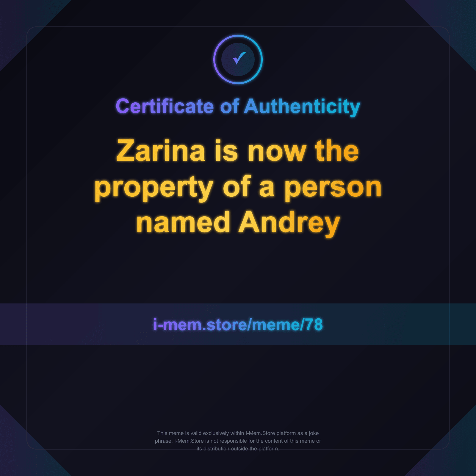 Certificate of Authenticity